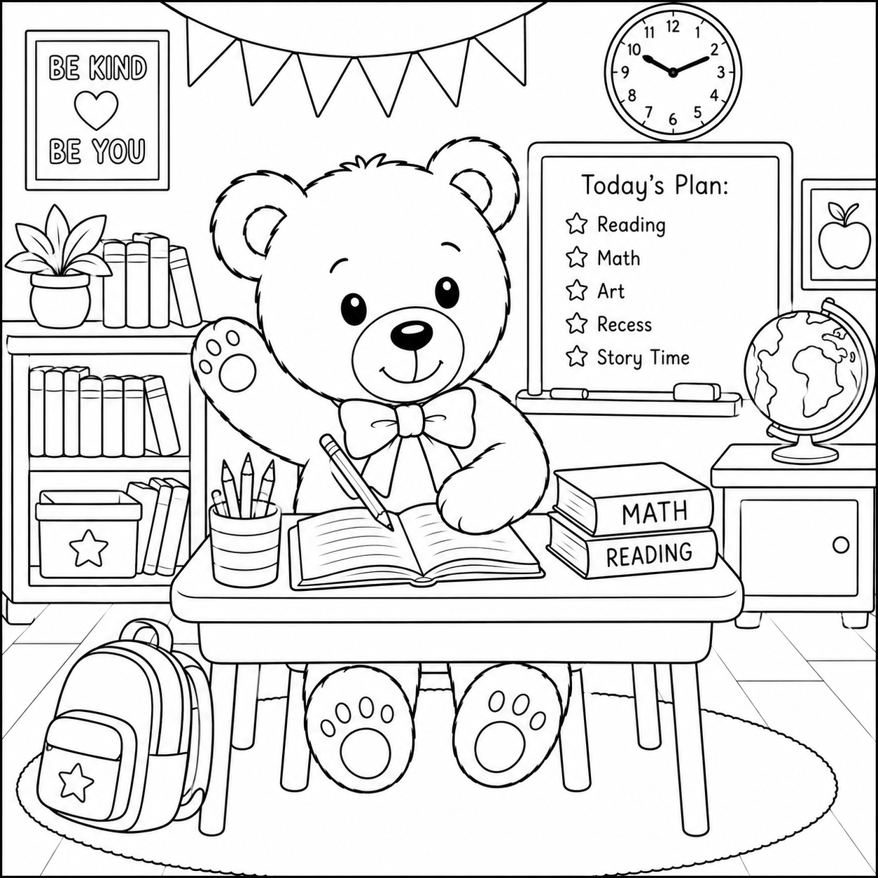 Kids Teddy Bear Coloring Pages