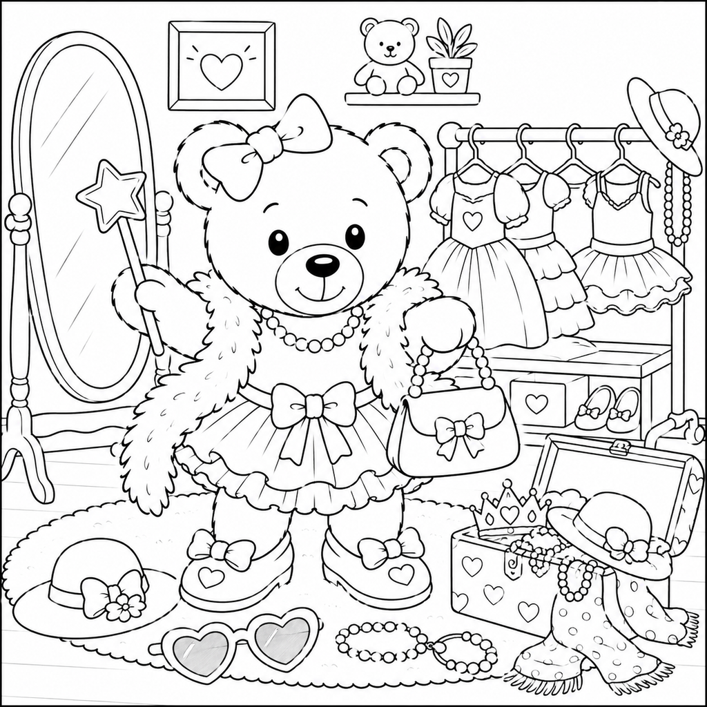 Kids Teddy Bear Coloring Pages