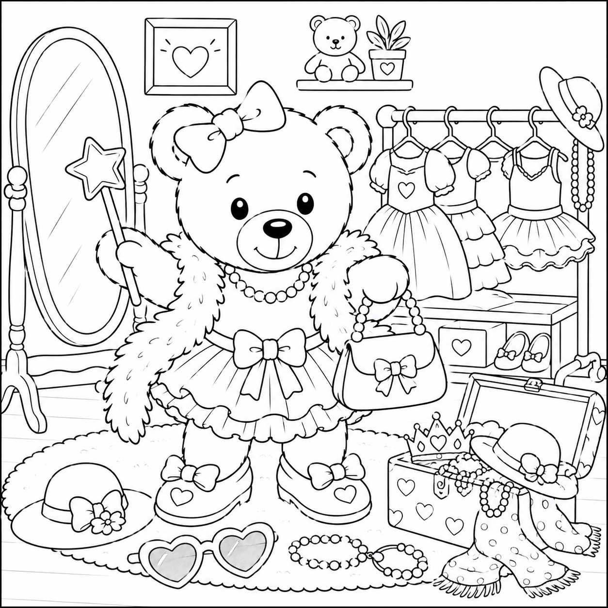 Kids Teddy Bear Coloring Pages
