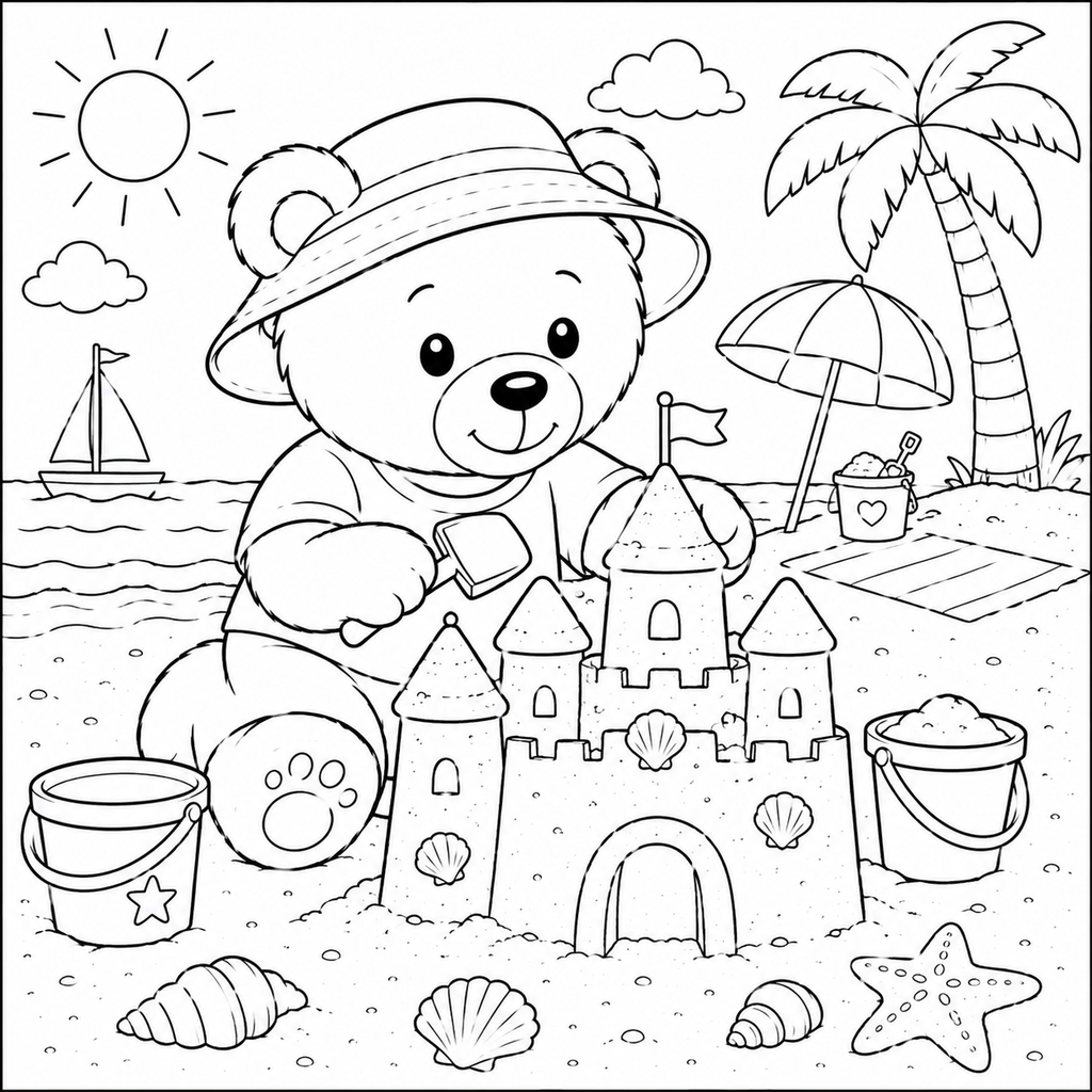Kids Teddy Bear Coloring Pages