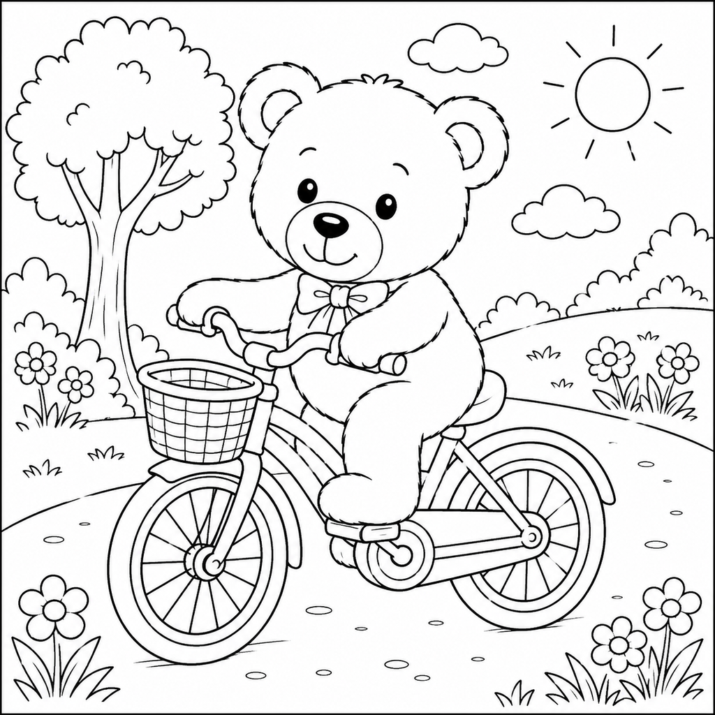 Kids Teddy Bear Coloring Pages