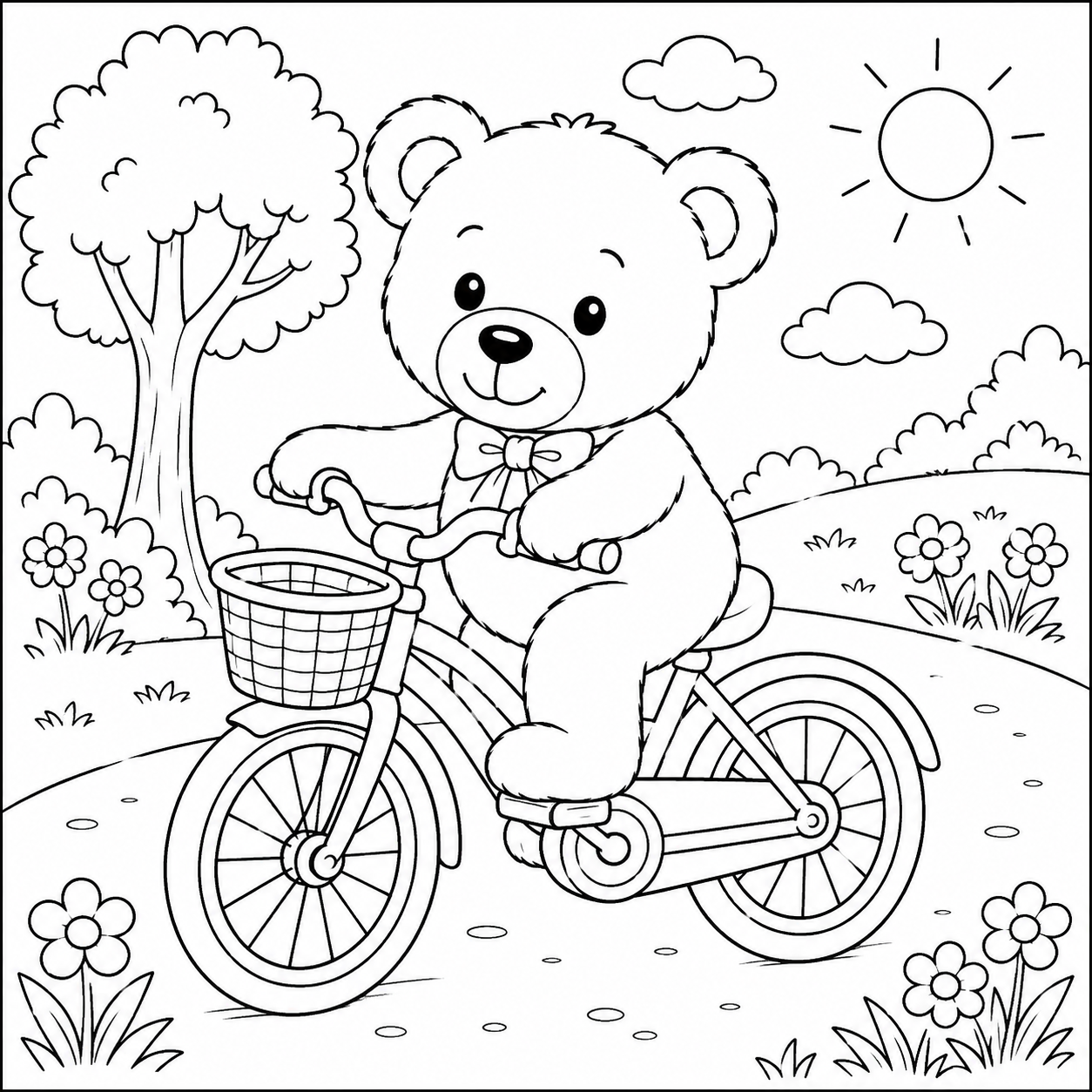Kids Teddy Bear Coloring Pages