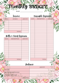 Pink Floral Budget Planner