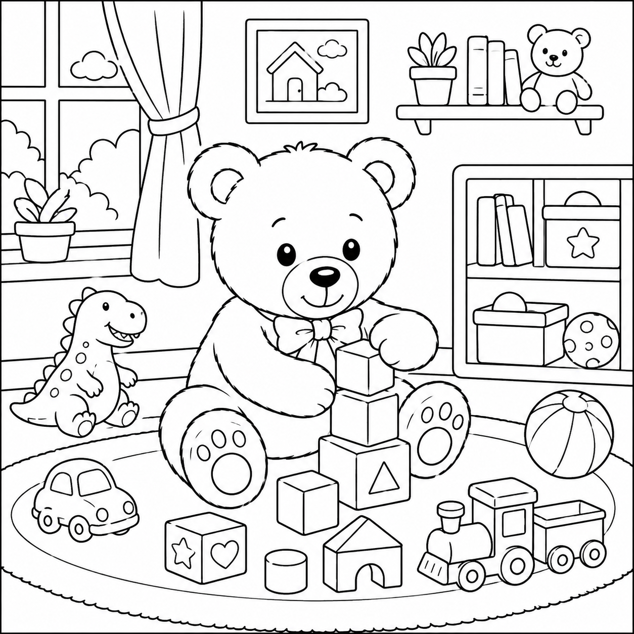 Kids Teddy Bear Coloring Pages