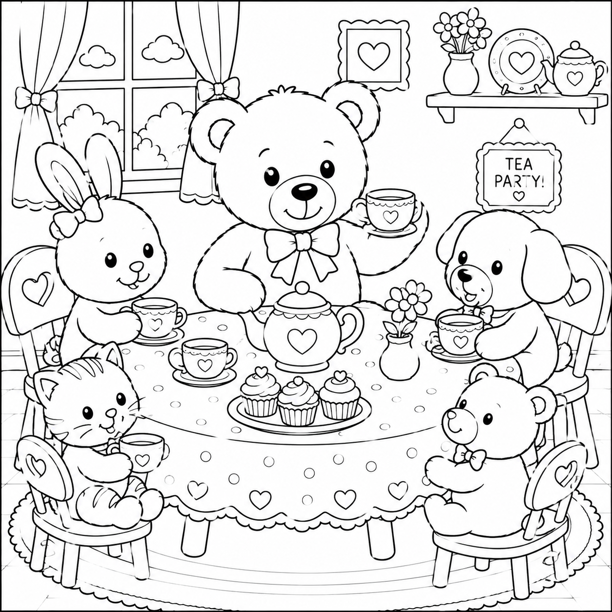 Kids Teddy Bear Coloring Pages