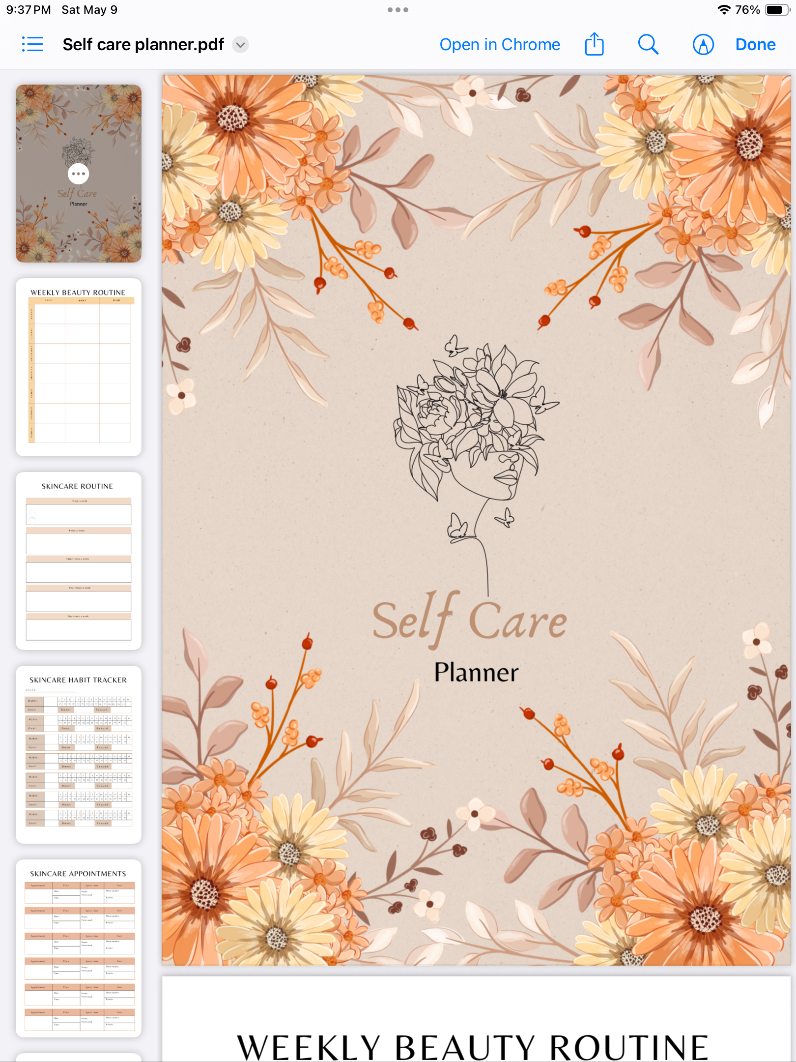 Self care planner