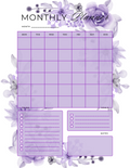 Purple Floral Monthly Planner